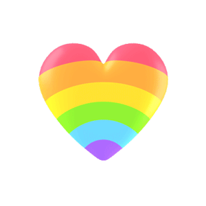 Gif animé coeur arc en ciel